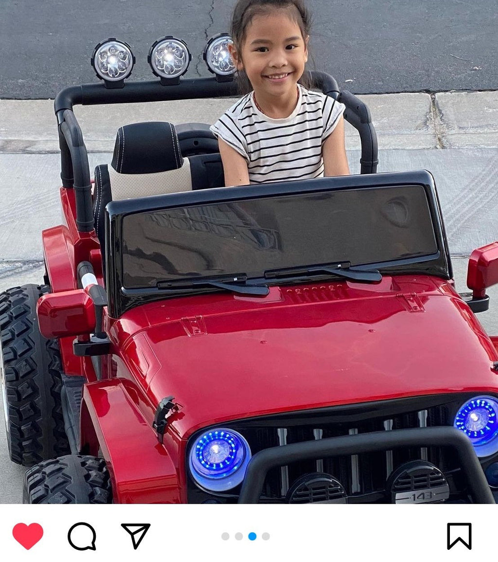2 Seater 24 Volt 4x4 Electric Ride On Jeep Style Rubber Tires Fully Loaded Truck ATV UTV For Kids W/Magic Cars® Wireless Parental Control